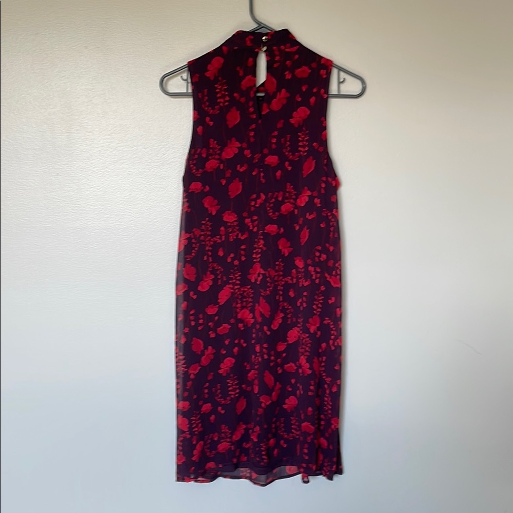 Tommy Hilfinger Elegant Red Floral Sleeveless Dress Size 6 - Picture 6 of 7